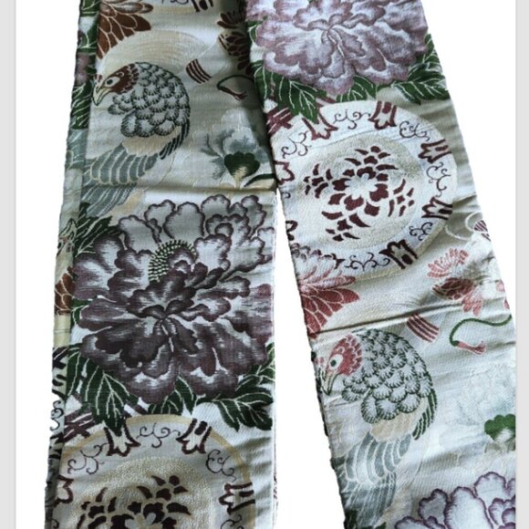 Japanese Obi for Kimono Lot of 2 Machine Embroidered Heavy Fabric Formal… - Picture 8 of 11